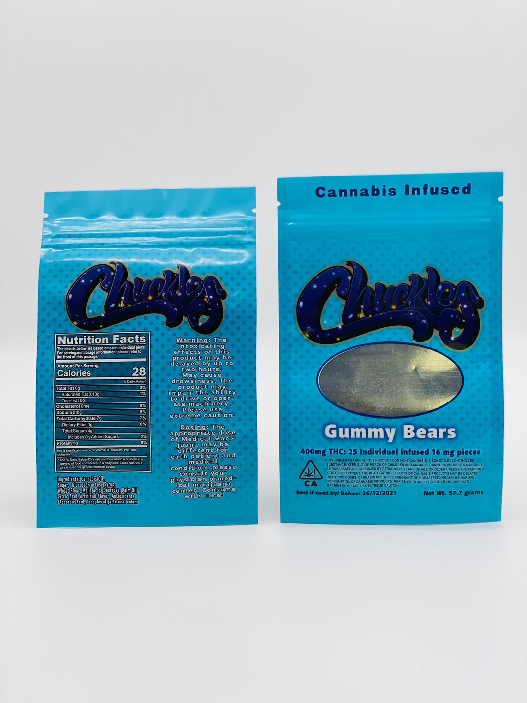 Chuckles Gummy Bears Empty Bags 3.5 gram